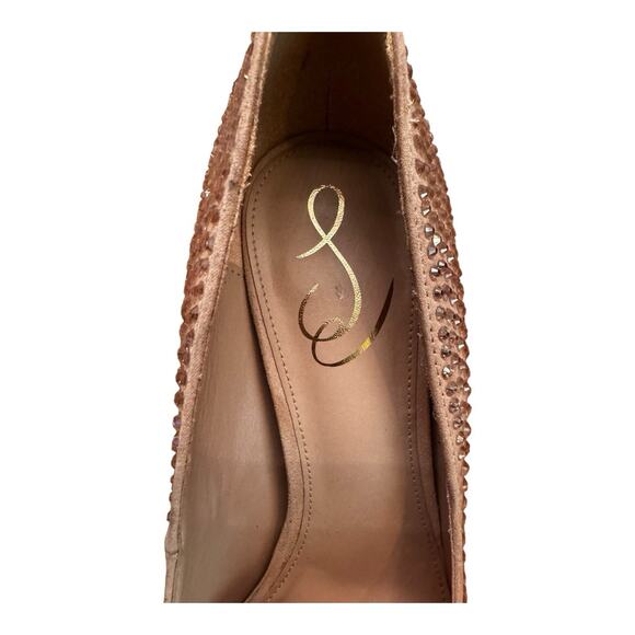 Sam Edelman Women's Antonia Flare-Heel Sparkle Toe Slip Fashion Pumps Size 8.5 - Picture 6 of 9